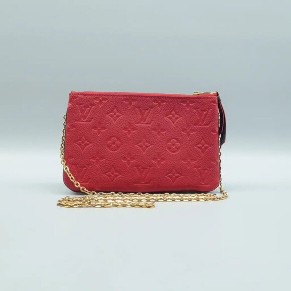 100% Auth Louis Vuitton Double Zip Monogram Leather Shoulder Bag 1090-0782 - Picture 2 of 12